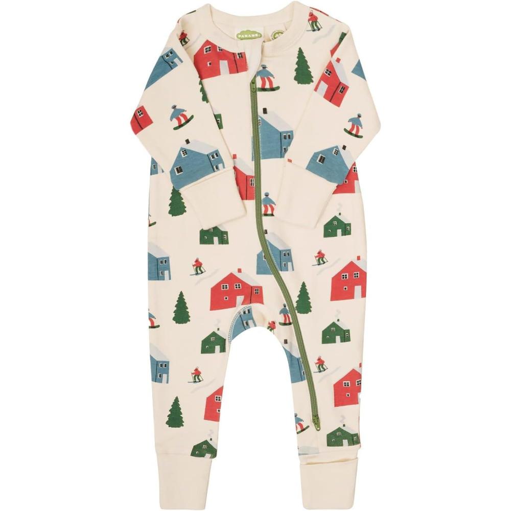 imagePARADE Organic Holiday Print 2Way Zip RomperAlpine
