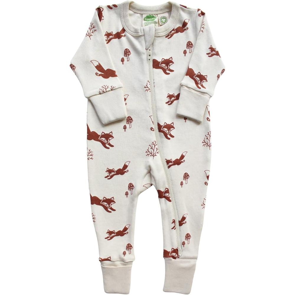 imagePARADE Organic Holiday Print 2Way Zip RomperFoxes