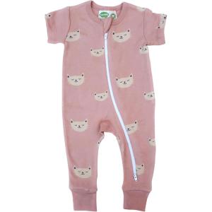 image:imagePARADE Organic Signature Print 2Way Zip Romper  Short SleevePink Cats