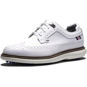 imageFootJoy Mens TraditionsShield Tip Previous Season Style Golf ShoeWhiteWhiteGrey