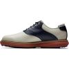 imageFootJoy Mens Traditions Spikeless Golf ShoeCreamNavyBrick