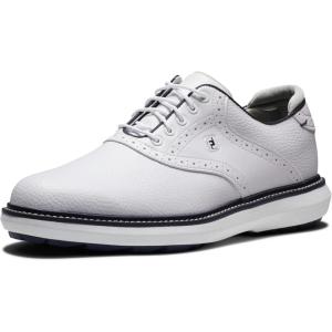 imageFootJoy Mens Traditions Spikeless Golf ShoeWhiteWhiteNavy