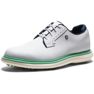 imageFootJoy Mens Traditions Blucher Golf ShoeWhiteAquamarinePageant Blue