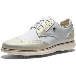 imageFootJoy Womens Traditions Shield Tip Golf ShoeWhiteGold