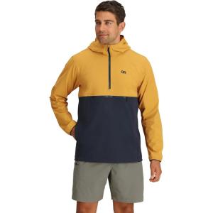imageOutdoor Research Dryline Rain Jacket  Mens Wind ampamp Waterproof JacketCaramelDark Navy