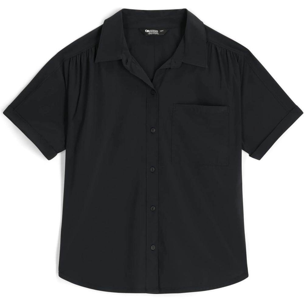 imageOutdoor Research Womens Astroman Short Sleeve Sun Shirt  Lightweight ampamp Breathable with UPF 50 Sun Protection Button DownBlack
