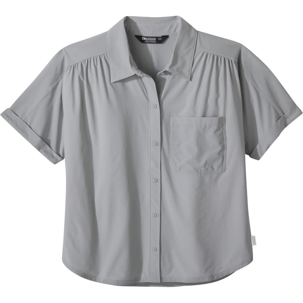 imageOutdoor Research Womens Astroman Short Sleeve Sun Shirt  Lightweight ampamp Breathable with UPF 50 Sun Protection Button DownPebble