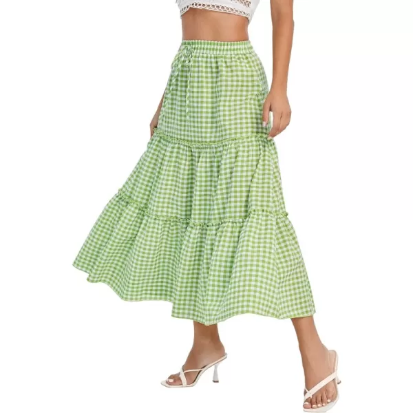 Gingham Green White