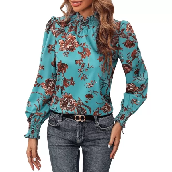 Teal Blue Floral