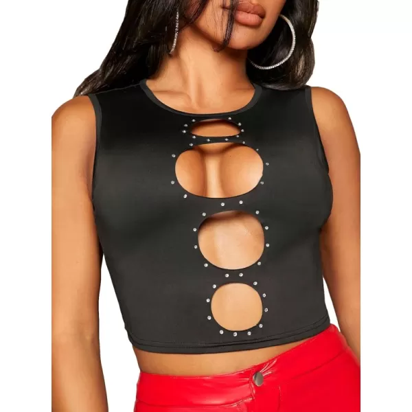 Black Solid Rhinestone