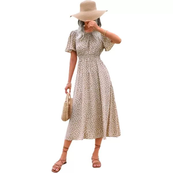 Beige White Dots