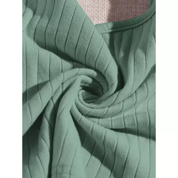Floerns Women's 3 Pieces Basic Sleeveless Rib Knit Spaghetti Strap Crop Cami Top