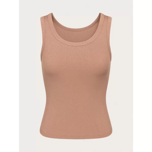 Floerns Women's 4 Pcs Scoop Neck Tank Solid Basic Sleeveless Crop Cami Top