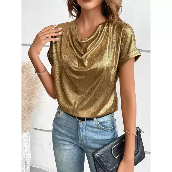 Floerns Women's Casual Cap Sleeve Leopard Print Satin Silk Blouse Tops