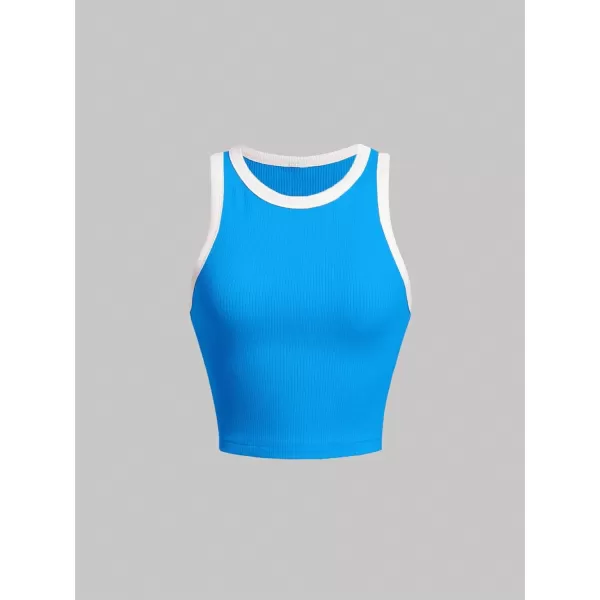 Floerns Women's Casual Sleeveless Camisole Scoop Neck Slim Fit Crop Tank Top