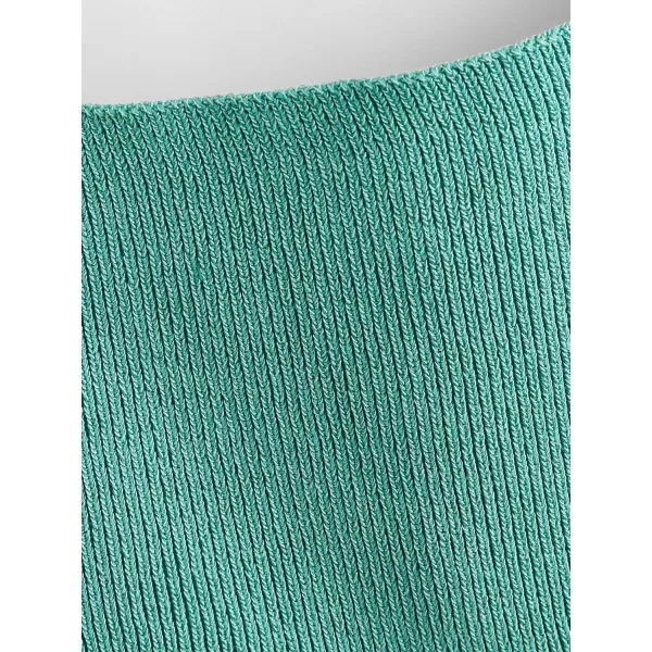 Floerns Women's Casual Solid Sleeveless Square Neck Rib Knit Crop Tank Top