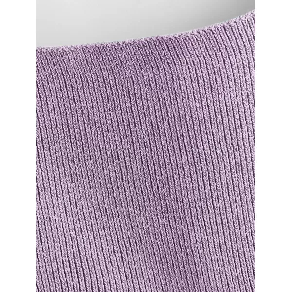 Floerns Women's Casual Solid Sleeveless Square Neck Rib Knit Crop Tank Top