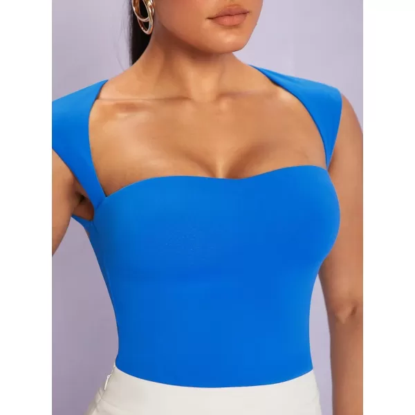 Floerns Women's Cut Out Back Sleeveless Tank Tops Sweetheart Neck Crop Top