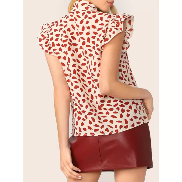Floerns Women's Sleeveless Bow Tie Striped Summer Chiffon Blouse Top