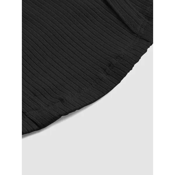 Floerns Women's Sweetheart Neck Rib Knit Short Sleeve Tie Front Crop Tops Tee