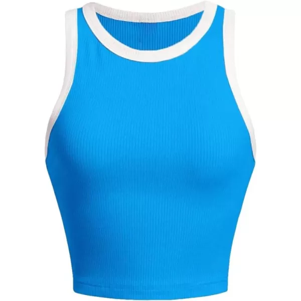 Floerns Women's Casual Sleeveless Camisole Scoop Neck Slim Fit Crop Tank Top