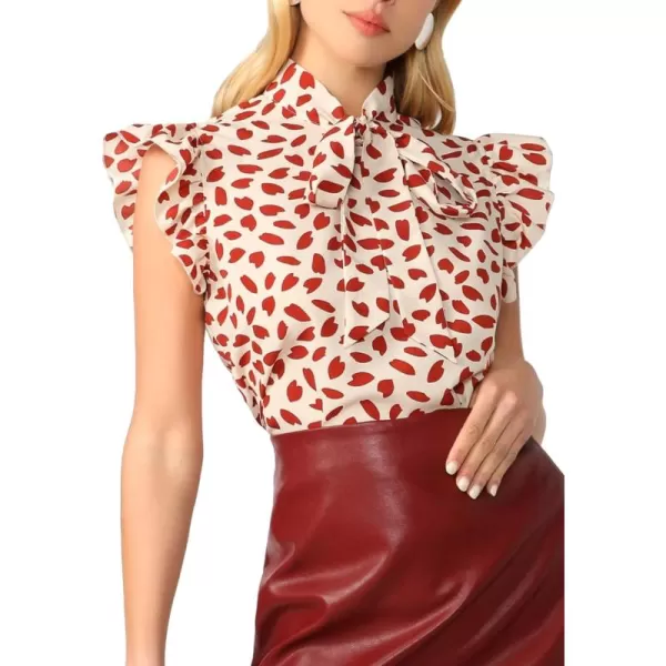Floerns Women's Sleeveless Bow Tie Striped Summer Chiffon Blouse Top
