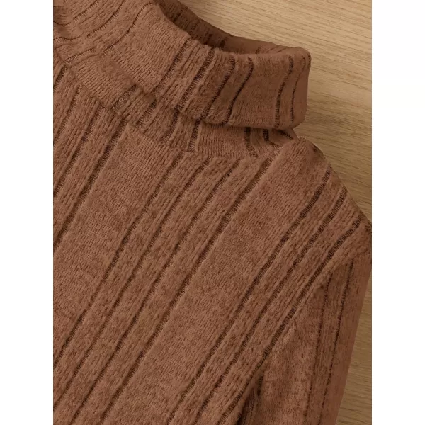 Floerns Boy's 2 Pcs Turtle Neck Long Sleeve Rib Knit Solid Tee Shirt