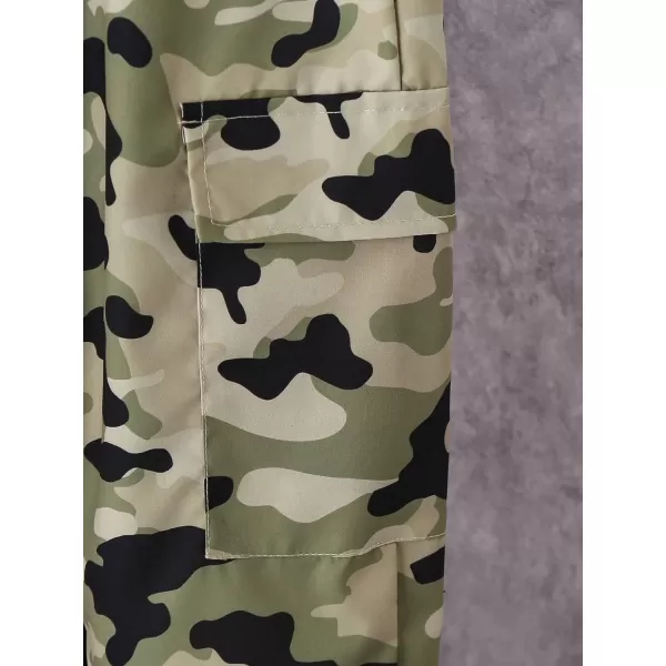 Floerns Boys 2 Piece Outfit Short Sleeve Tee Shirt with Jogger Cargo Pants Set