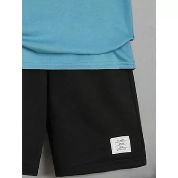 Floerns Boys 2 Piece Tracksuit Short Sleeve Tee Shirt with Shorts Outfit Set