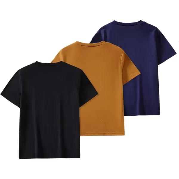Floerns Boy's 3 Pcs Short Sleeve Graphic Print Round Neck Loose Fit Tee Shirt