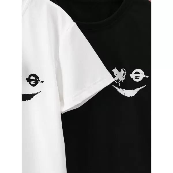Floerns Boy's 3 Pcs Short Sleeve Graphic Print Round Neck Loose Fit Tee Shirt