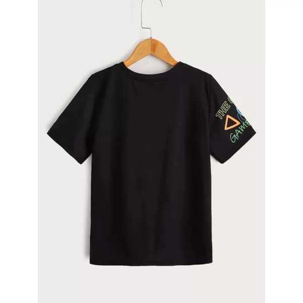 Floerns Boys Graphic Print Short Sleeve Tee Crew Neck Reflective Casual T Shirt