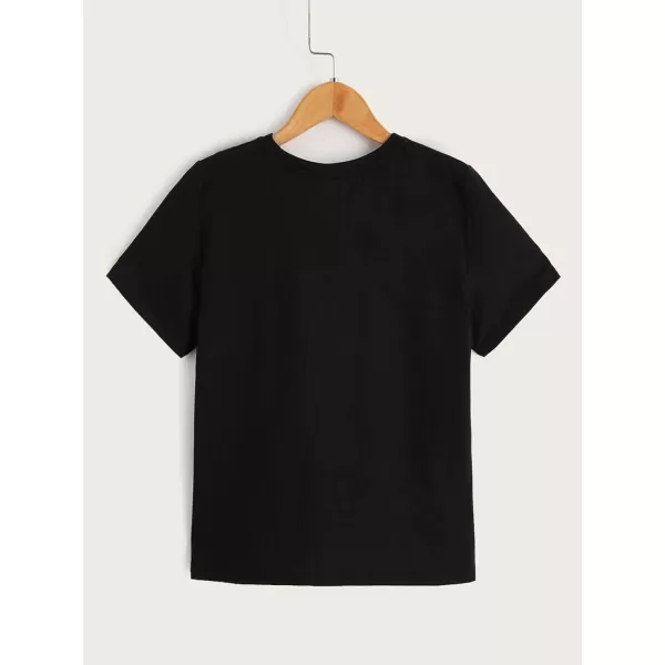 Floerns Boys Graphic Print Short Sleeve Tee Crew Neck Reflective Casual T Shirt