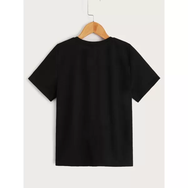 Floerns Boys Graphic Print Short Sleeve Tee Crew Neck Reflective Casual T Shirt