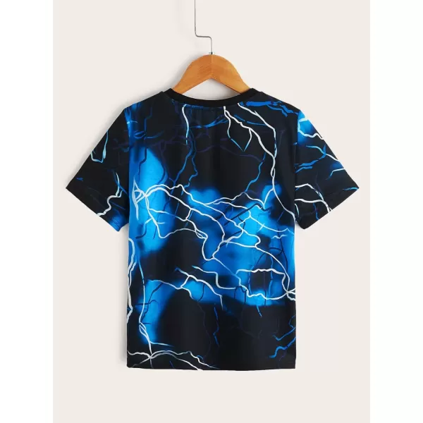 Floerns Boys Graphic Print Short Sleeve Tee Crew Neck Reflective Casual T Shirt