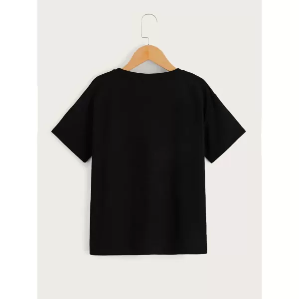 Floerns Boys Graphic Print Short Sleeve Tee Crew Neck Reflective Casual T Shirt