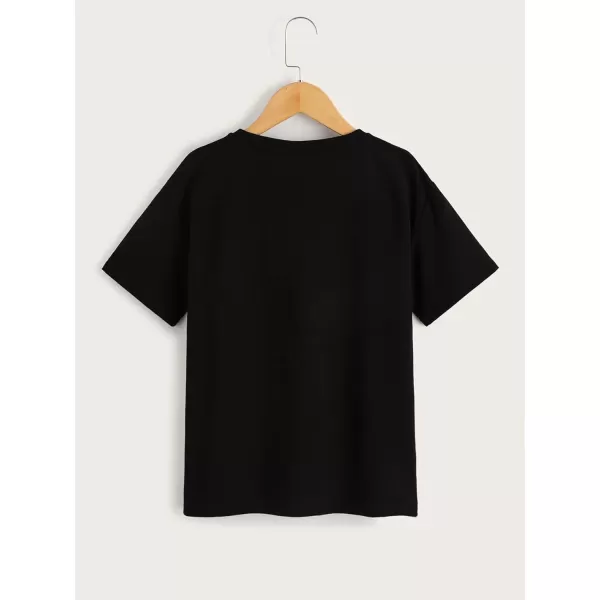 Floerns Boys Graphic Print Short Sleeve Tee Crew Neck Reflective Casual T Shirt
