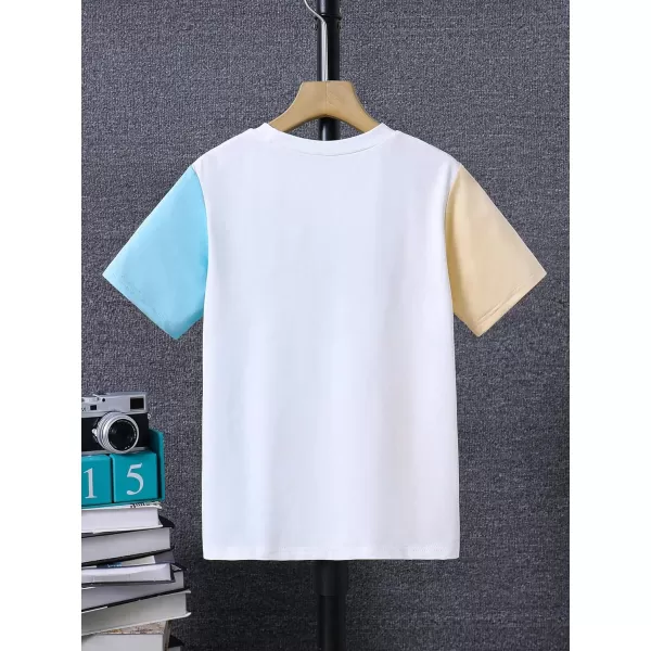 Floerns Boy's Slogan Print Round Neck Casual Short Sleeve Tee Shirt