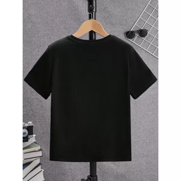 Floerns Boy's Slogan Print Round Neck Casual Short Sleeve Tee Shirt