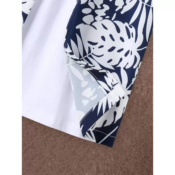 Floerns Boys Summer Graphic Print Cuffed Short Sleeve Button Down Shirt