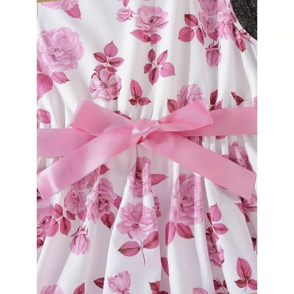 Floerns Girl's 2 Piece Outfit Floral Dress and Long Sleeve Ruffle Trim Jacket