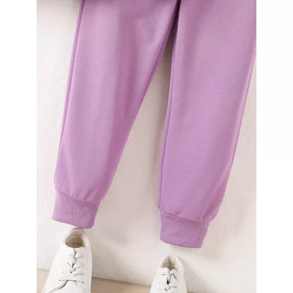 Floerns Girl's 2 Piece Outfit Floral Print Long Sleeve Sweatshirt Jogger Pants Set