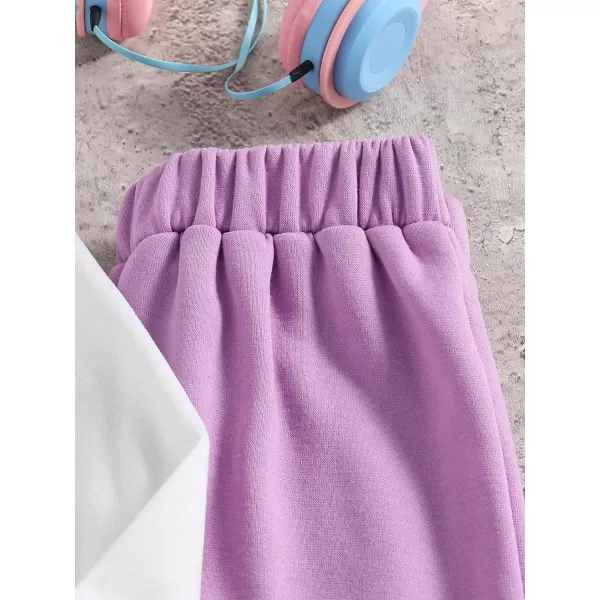 Floerns Girl's 2 Piece Outfit Letter Print Long Sleeve Sweatshirt with Jogger Pants Set