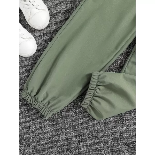 Floerns Girls 2 Piece Outfit Letter Print Rib Knit Crop Tank Top and Cargo Pants
