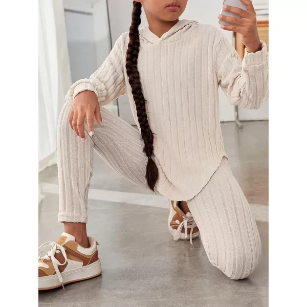 Floerns Girl's 2 Piece Outfit Long Sleeve Hoodie Top and Leggings Pants Set