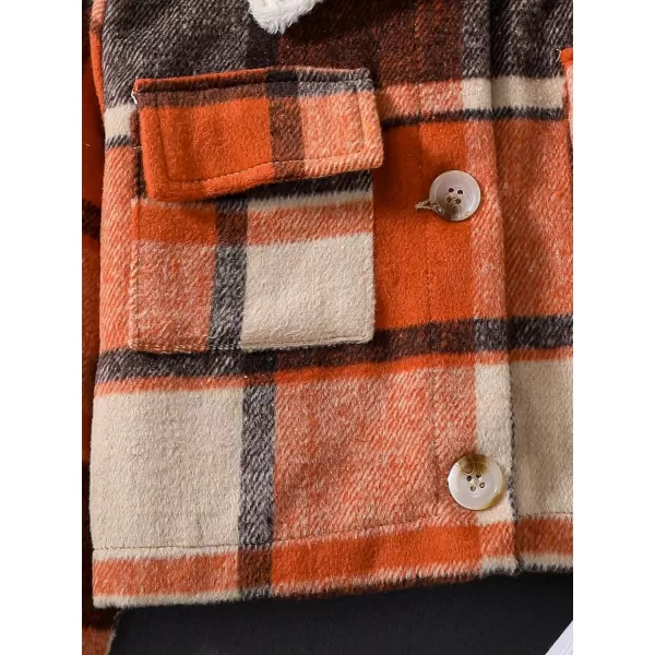 Floerns Girl's 3 Piece Outfits Plaid Print Button Front Jacket and Pleat Skirt and Round Neck Tee