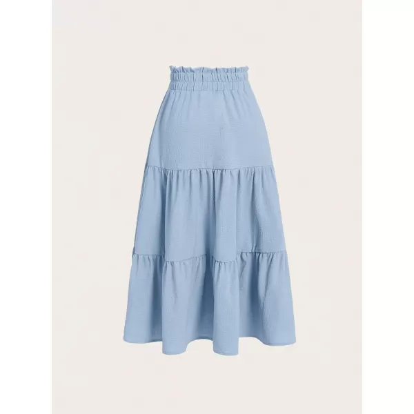 Floerns Girls Boho Floral Print High Waist Flare Hem Summer Long Skirt