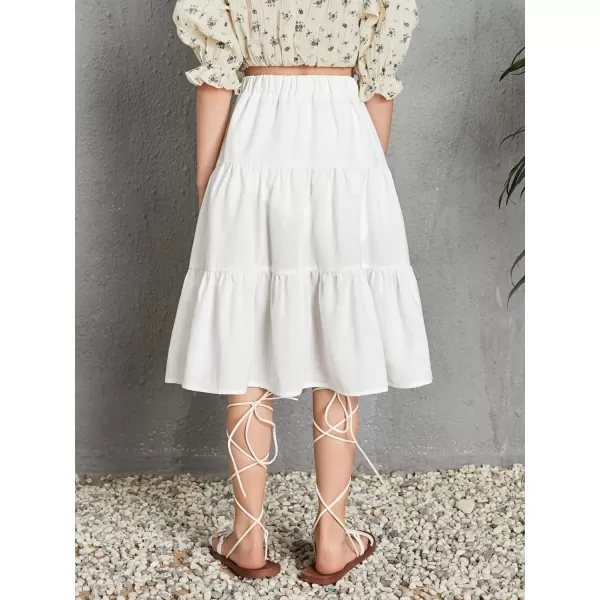 Floerns Girls Boho Floral Print High Waist Flare Hem Summer Long Skirt
