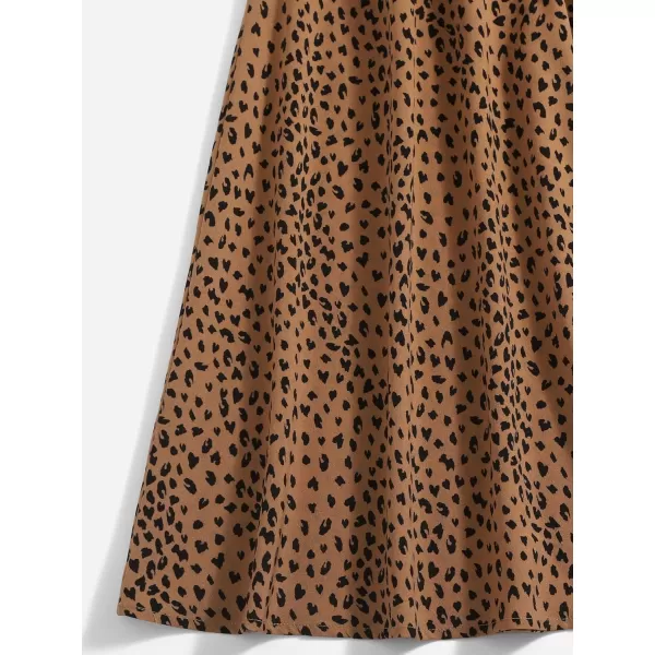 Floerns Girls Boho Floral Print High Waist Flare Hem Summer Long Skirt