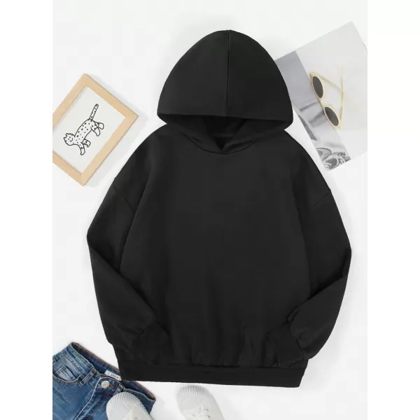 Floerns Girls Heart Graphic Print Long Sleeve Hooded Sweatshirt Pullover Tops